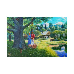 "In a Beautiful Garden" by Kumar Alzhanov | Matte Canvas